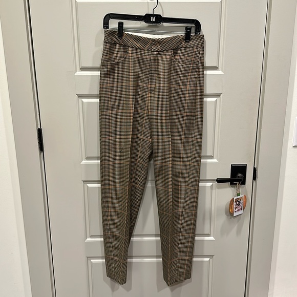 Toteme Brown Houndstooth Slacks - Picture 1 of 9